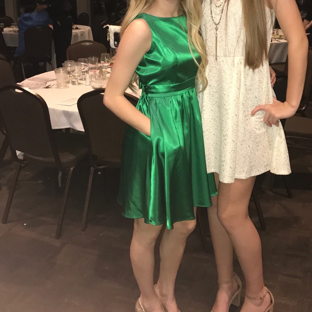 Lauren James Satin Green Dress